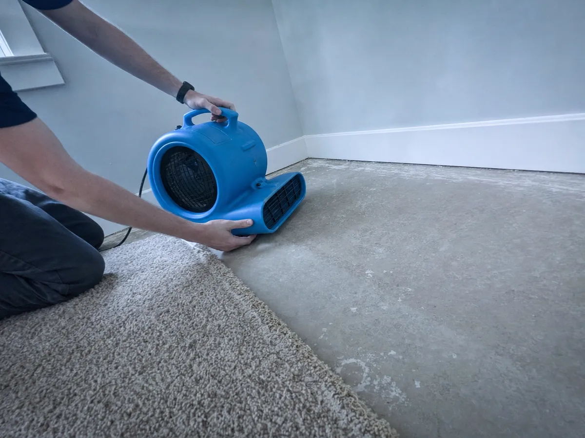 carpet cleaning technician on the job in Pacific Palisades, CA